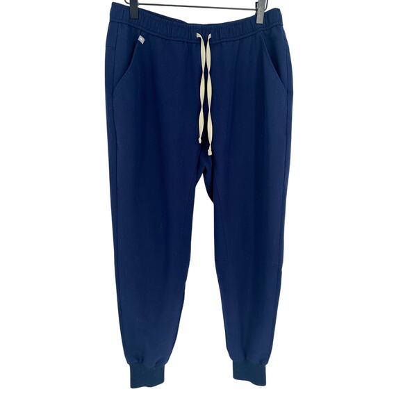 Figs Technical Collection High Waisted Jogger Scrub Pants Medical Comfy Blue M - Picture 1 of 12